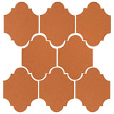 Clay Arabesque Mini San Felipe Ceramic Tile - Fawn Brown Matte