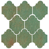 Clay Arabesque Mini San Felipe Ceramic Tile - Patina Matte