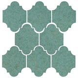 Clay Arabesque Mini San Felipe Ceramic Tile - Sea Foam Green Matte