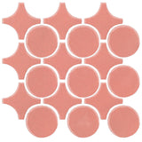 Clay Arabesque Sintra Glazed Ceramic Tile - Peach Pie