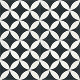 Mission Circles #1 Encaustic Cement Tile Quarter Design