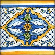 Spanish Valencia 6" x 6" Hand Painted Ceramic Tile