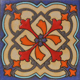 Malibu Cuatrifolio Colorway D Hand Painted Ceramic Tile
