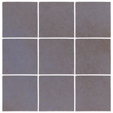 Malibu Field 3"x3" Black n Blue Ceramic Tile