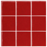 Malibu Field 4"x4" Fire Engine Red #7622C Ceramic Tile
