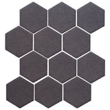Malibu Field 4" hexagon May Gray Ceramic Tile