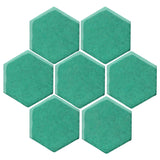 Malibu Field 6" Hexagon Aqua Green #7724C Ceramic Tile