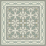 Mission Cement Tile Rug with Big Chippendale Border and Zebra Field 