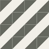 Mission Diagonal Charcoal and White 4x4 Cement Tile Rug