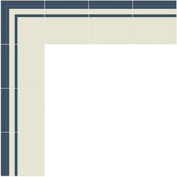 Mission Striped Navy & White Border  Cement Tile Layout