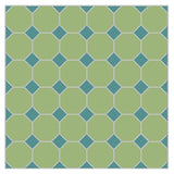 Mission Verde Caribe Octagon with Turquoise Dot Encaustic Cement Tile