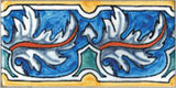 Portuguese Braganza 3" x 6" Hand Painted Ceramic Tile