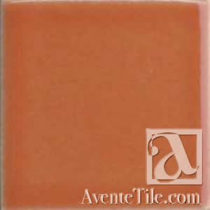 Pool Tile Persimmon 6" x 6" Handmade Porcelain Tile