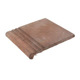 Rustic Cement Tile Grooved Stair Tread 12" - Beachwood Flash
