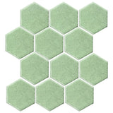 Peppermint Malibu Field Glazed Ceramic Tile 4" Haxagon