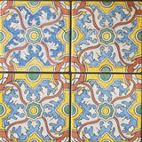 Braganza Hand Painted Ceramic Tile - Avente Tile
