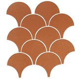 Clay Arabesque 4" Conche or Fish Scale Tile - Avente Tile