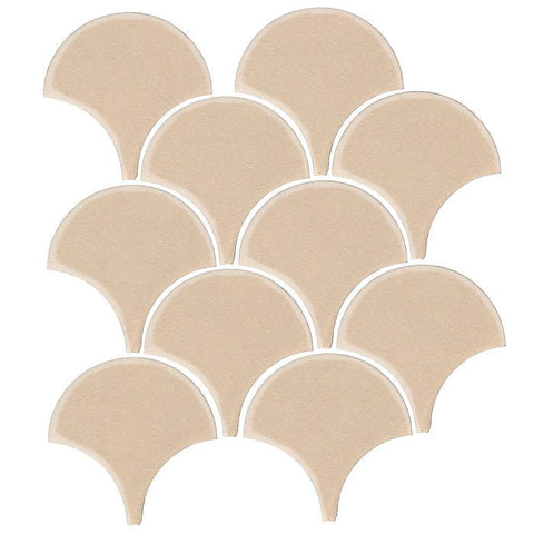 Clay Arabesque 4" Conche or Fish Scale Tile - Avente Tile
