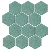 Clay Arabesque 4" Hexagon - Avente Tile