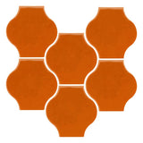 Clay Arabesque 4"x4" Mini Pata Grande Tile - Avente Tile