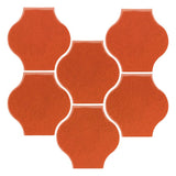 Clay Arabesque 4"x4" Mini Pata Grande Tile - Avente Tile