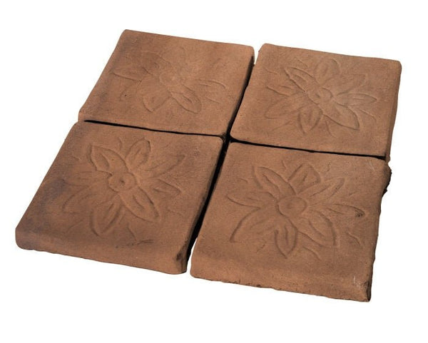 Flower Deco Rustic Relief Deco Tile 5"x5" - Avente Tile