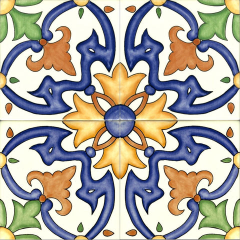 La Merced Hand Painted Ceramic Tile - Avente Tile