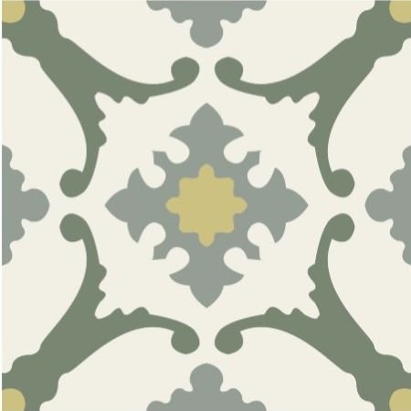 Mission Alegre Verde 8"x8" Encaustic Cement Tile - Avente Tile