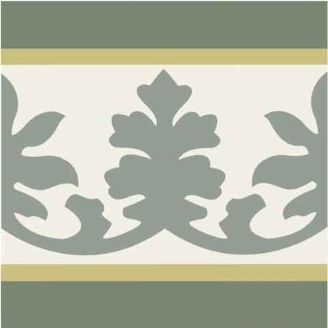 Mission Alegre Verde Border 8"x8" Encaustic Cement Tile - Avente Tile