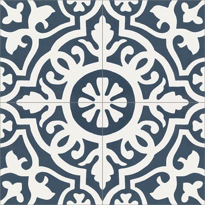 Mission Amalia Navy 8"x8" Encaustic Cement Tile - Avente Tile