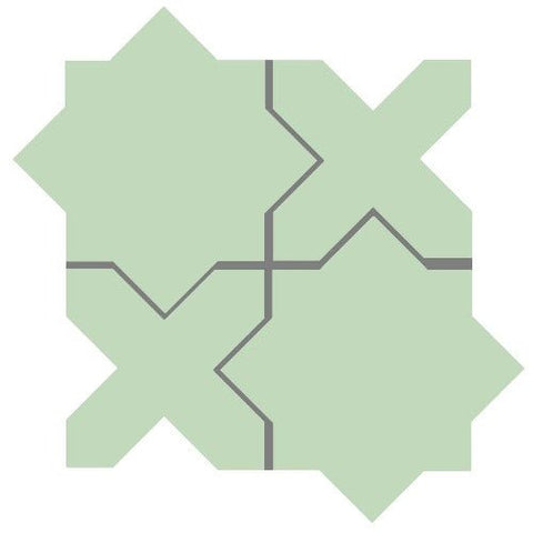 Mission Arabesque Aqua Cement Tile - Avente Tile