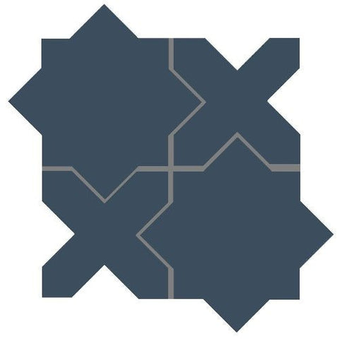 Mission Arabesque Aragon Navy Cement Tile - Avente Tile