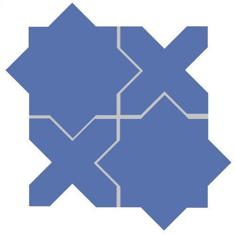 Mission Arabesque Azul Rey Cement Tile - Avente Tile