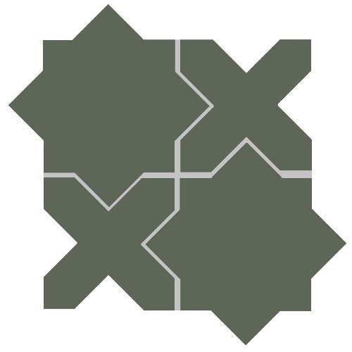 Mission Arabesque Green Asia Cement Tile - Avente Tile
