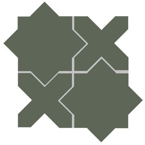 Mission Arabesque Green Asia Cement Tile - Avente Tile