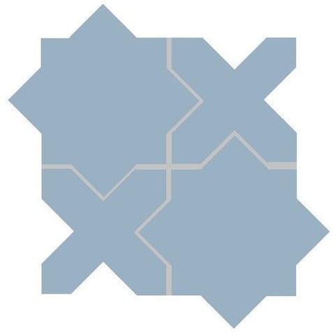 Mission Arabesque Sky Blue Cement Tile - Avente Tile