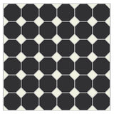 Mission Black Octagon Encaustic Cement Tile 8"x8" - Avente Tile
