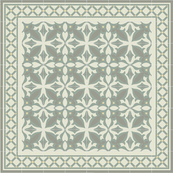 Mission Lattice Border Encaustic Cement Tile 8" x 8" Summer Colorway - Avente Tile