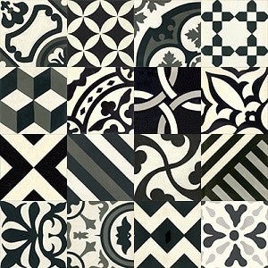 Mission Neutral Patchwork Encaustic Cement Tile 8"x8" - Avente Tile