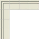 Mission Stripes Border Encaustic Cement Tile 8"x8" - Gris on White - Avente Tile