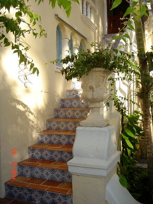 Stair Riser Tile Idea using the same pattern on each row