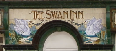 Carter's Tiles - Hand painted Swan Inn tile sign
