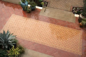 A Cement Tile Patio Rug for All Seasons