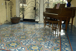 Cement Tile Pattern Makes an Elegant Floor
