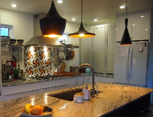 Cuban Cement Tile Pattern Warms Kitchen Backsplash