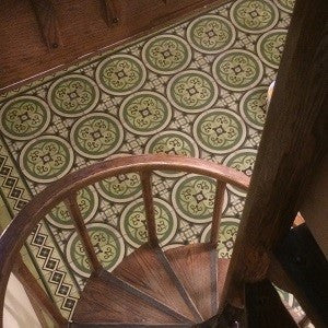 Cuban Cement Tile Rug with Wood