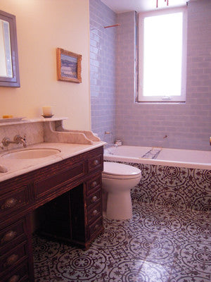 Cuban Cement Tiles for a Manhattan Bath