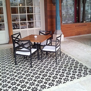 French Bistro Uses Cement Tile Flooring for Classic Design Theme