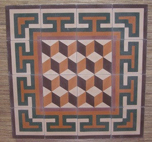 Geometric Cement Tile Medallion Creates Welcoming Commercial Entry