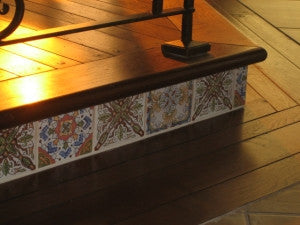 Hand-Painted Spanish Ceramic Tile Risers